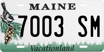 ME license plate 7003SM