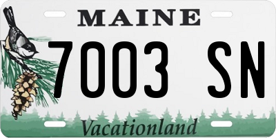 ME license plate 7003SN