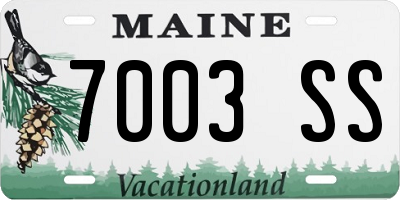 ME license plate 7003SS