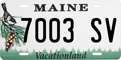 ME license plate 7003SV