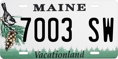 ME license plate 7003SW