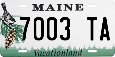ME license plate 7003TA