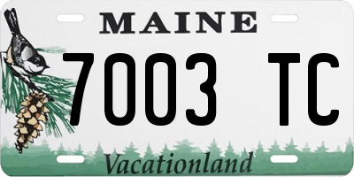 ME license plate 7003TC