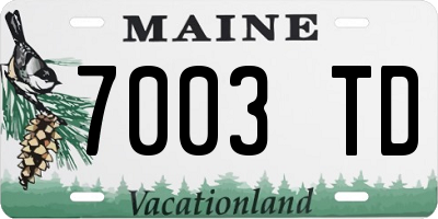ME license plate 7003TD