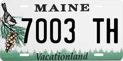 ME license plate 7003TH