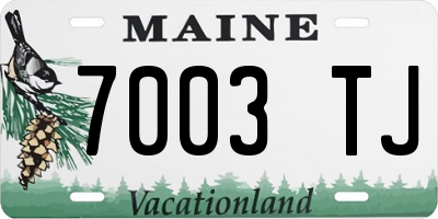 ME license plate 7003TJ