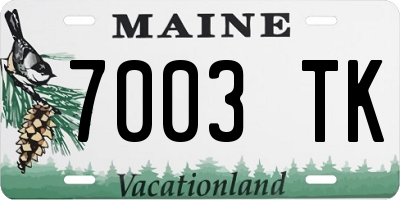 ME license plate 7003TK