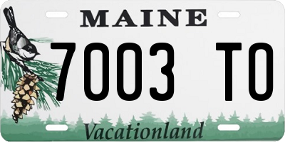 ME license plate 7003TO