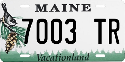 ME license plate 7003TR