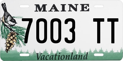 ME license plate 7003TT