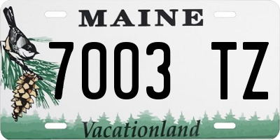 ME license plate 7003TZ