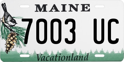 ME license plate 7003UC