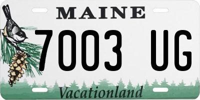 ME license plate 7003UG