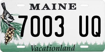 ME license plate 7003UQ