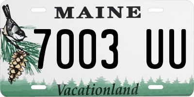 ME license plate 7003UU