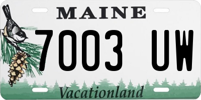 ME license plate 7003UW