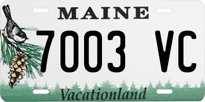 ME license plate 7003VC