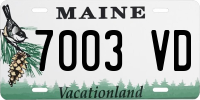 ME license plate 7003VD