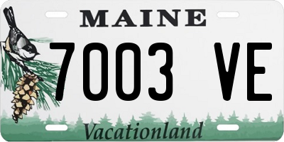 ME license plate 7003VE