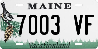 ME license plate 7003VF