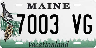 ME license plate 7003VG