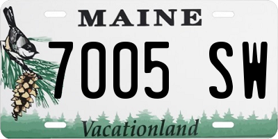 ME license plate 7005SW