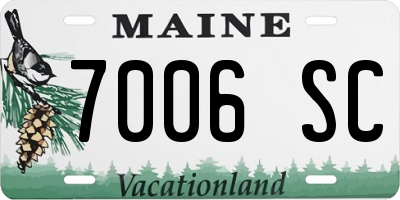 ME license plate 7006SC