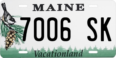 ME license plate 7006SK