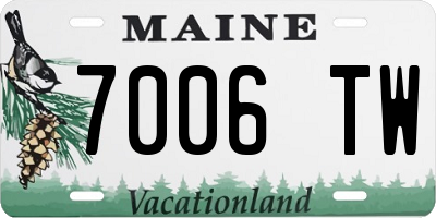 ME license plate 7006TW