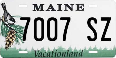 ME license plate 7007SZ