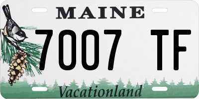 ME license plate 7007TF