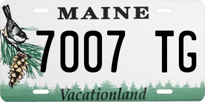 ME license plate 7007TG