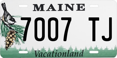ME license plate 7007TJ