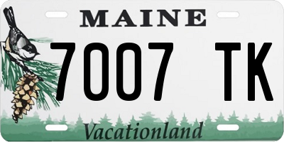 ME license plate 7007TK