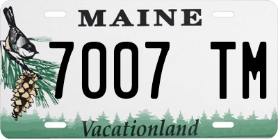 ME license plate 7007TM