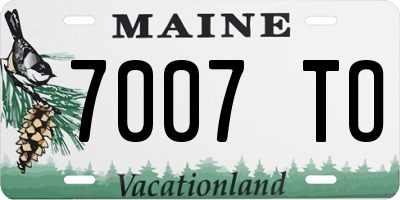 ME license plate 7007TO