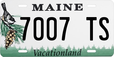 ME license plate 7007TS