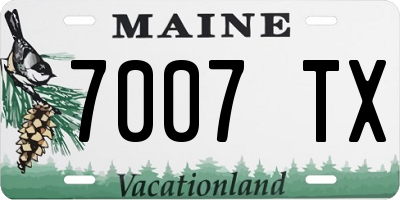 ME license plate 7007TX