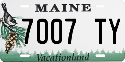 ME license plate 7007TY
