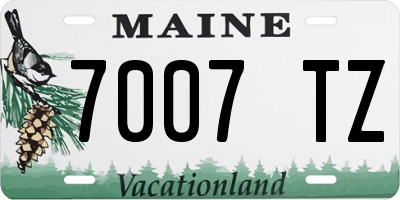 ME license plate 7007TZ
