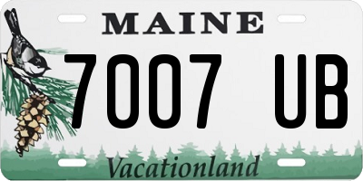 ME license plate 7007UB