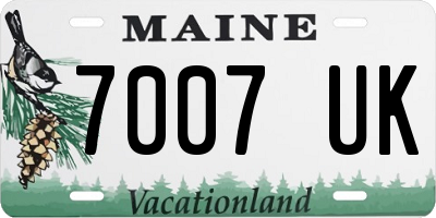 ME license plate 7007UK