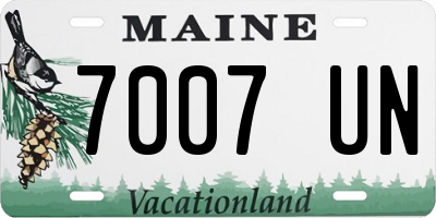 ME license plate 7007UN
