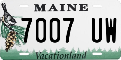 ME license plate 7007UW