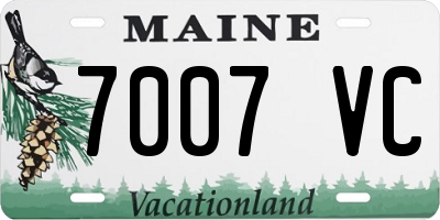 ME license plate 7007VC