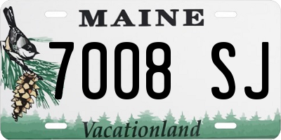 ME license plate 7008SJ