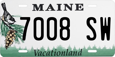 ME license plate 7008SW