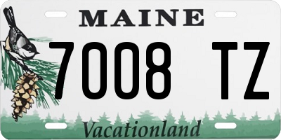 ME license plate 7008TZ