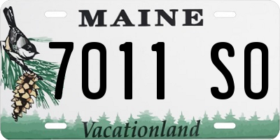 ME license plate 7011SO