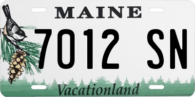 ME license plate 7012SN